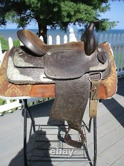 16'' Brown Synthetic Western Show Saddle Sqh Bars