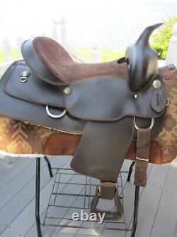 16'' Brown Synthetic Western Trail Saddle Sqh Bars
