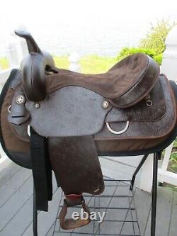 16'' Brown Textured Wintec Western trail saddle QH BARS