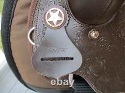 16'' Brown Textured Wintec Western trail saddle QH BARS