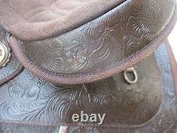 16'' Brown Textured Wintec Western trail saddle QH BARS