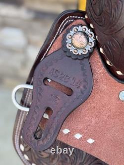 16 Buckstitch Roundskirt Barrel Saddle- Deep Seat, Western, Floral
