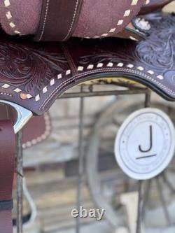 16 Buckstitch Roundskirt Barrel Saddle- Deep Seat, Western, Floral