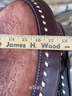 16 Buckstitch Roundskirt Barrel Saddle- Deep Seat, Western, Floral