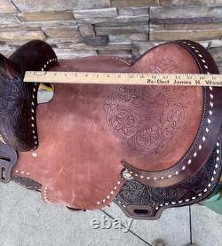 16 Buckstitch Roundskirt Barrel Saddle- Deep Seat, Western, Floral