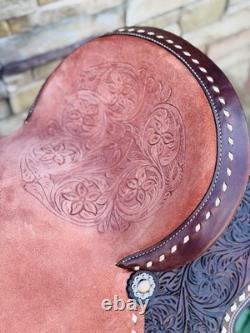 16 Buckstitch Roundskirt Barrel Saddle- Deep Seat, Western, Floral