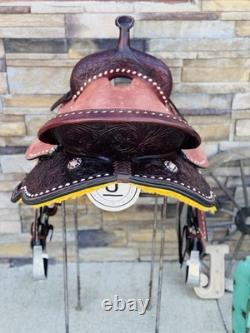 16 Buckstitch Roundskirt Barrel Saddle- Deep Seat, Western, Floral