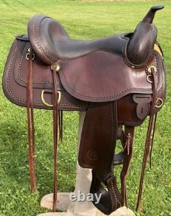 16 CIRCLE Y Flex2 Shawnee 1653 Trail Ranch Show SaddleWide BarsBRASS Beading