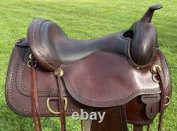 16 CIRCLE Y Flex2 Shawnee 1653 Trail Ranch Show SaddleWide BarsBRASS Beading