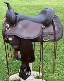 16 CIRCLE Y Flex2 Shawnee 1653 Trail Ranch Show SaddleWide BarsBRASS Beading