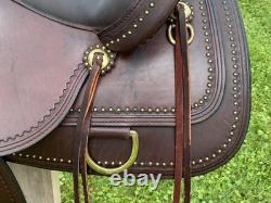 16 CIRCLE Y Flex2 Shawnee 1653 Trail Ranch Show SaddleWide BarsBRASS Beading