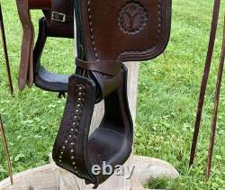 16 CIRCLE Y Flex2 Shawnee 1653 Trail Ranch Show SaddleWide BarsBRASS Beading