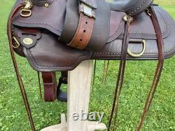 16 CIRCLE Y Flex2 Shawnee 1653 Trail Ranch Show SaddleWide BarsBRASS Beading