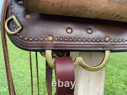 16 CIRCLE Y Flex2 Shawnee 1653 Trail Ranch Show SaddleWide BarsBRASS Beading