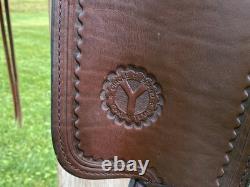 16 CIRCLE Y Flex2 Shawnee 1653 Trail Ranch Show SaddleWide BarsBRASS Beading