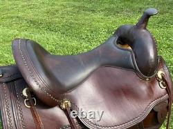 16 CIRCLE Y Flex2 Shawnee 1653 Trail Ranch Show SaddleWide BarsBRASS Beading