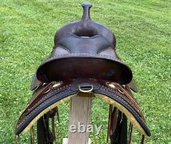 16 CIRCLE Y Flex2 Shawnee 1653 Trail Ranch Show SaddleWide BarsBRASS Beading