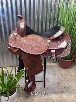 16 CIRCLE Y Western EQUITATION Show Saddle w Silver Semi Bar Exc Cond