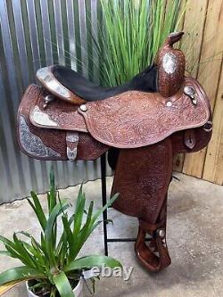 16 CIRCLE Y Western EQUITATION Show Saddle w Silver Semi Bar Exc Cond