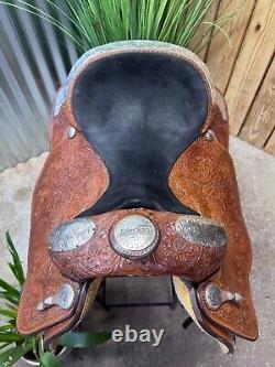 16 CIRCLE Y Western EQUITATION Show Saddle w Silver Semi Bar Exc Cond