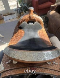 16 CIRCLE Y Western EQUITATION Show Saddle w Silver Semi Bar Exc Cond