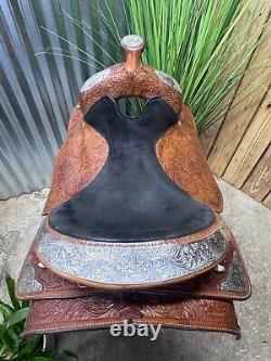 16 CIRCLE Y Western EQUITATION Show Saddle w Silver Semi Bar Exc Cond