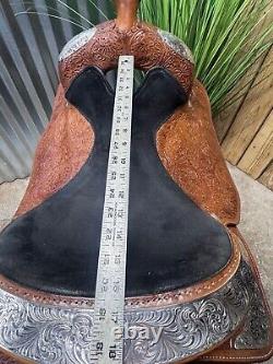 16 CIRCLE Y Western EQUITATION Show Saddle w Silver Semi Bar Exc Cond