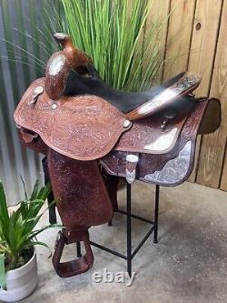 16 CIRCLE Y Western EQUITATION Show Saddle w Silver Semi Bar Exc Cond