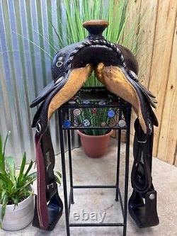 16 CIRCLE Y Western Equitation Saddle Dark Oil Semi Bar