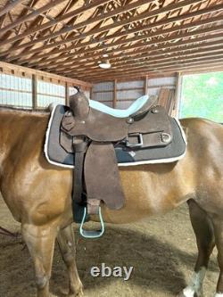 16 Chocolate Western Roughout Saddle