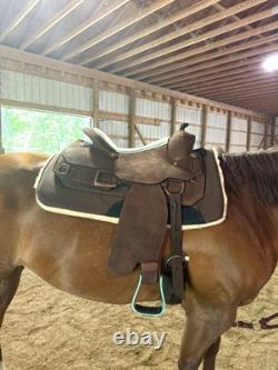 16 Chocolate Western Roughout Saddle