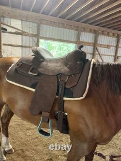 16 Chocolate Western Roughout Saddle