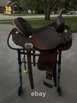 16 Circle Y High Horse, Barrel Saddle, Brown, Leather