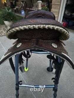 16 Circle Y High Horse, Barrel Saddle, Brown, Leather