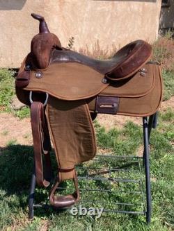 16 Circle Y Synthetic Cordura Lightweight Western Square Skirt Saddle- Brown