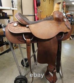 16 Custom Made Roping Saddle Seat Brown, Western Tack 050826EB (E)