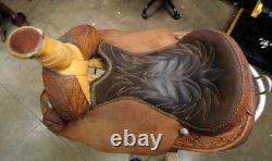 16 Custom Made Roping Saddle Seat Brown, Western Tack 050826EB (E)