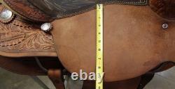 16 Custom Made Roping Saddle Seat Brown, Western Tack 050826EB (E)