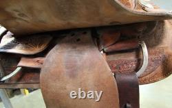 16 Custom Made Roping Saddle Seat Brown, Western Tack 050826EB (E)