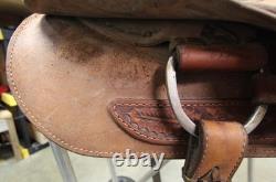 16 Custom Made Roping Saddle Seat Brown, Western Tack 050826EB (E)