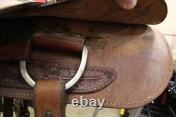 16 Custom Made Roping Saddle Seat Brown, Western Tack 050826EB (E)