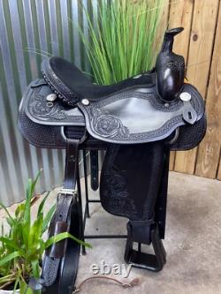 16 DAKOTA SADDLERY Black Western Roping Saddle 206HA? Used 2x