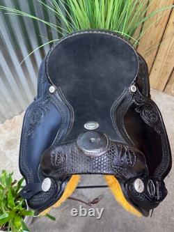 16 DAKOTA SADDLERY Black Western Roping Saddle 206HA? Used 2x