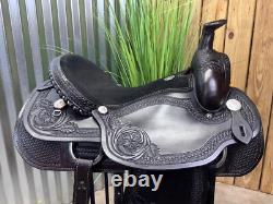 16 DAKOTA SADDLERY Black Western Roping Saddle 206HA? Used 2x