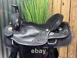 16 DAKOTA SADDLERY Black Western Roping Saddle 206HA? Used 2x