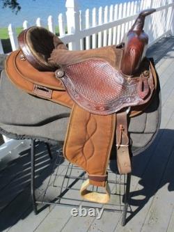 16'' DR J Western trail saddle Brown LEATHER/CORDURA USA