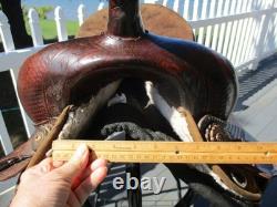 16'' DR J Western trail saddle Brown LEATHER/CORDURA USA