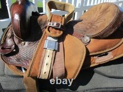 16'' DR J Western trail saddle Brown LEATHER/CORDURA USA