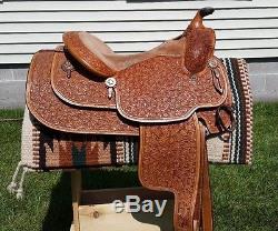 16'' Dale Chavez Rosebud Western Saddle w New Don Orrell Stirrups & Carrier Bag