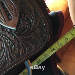 16 Dale Chavez Show Saddle Price Reduced! FQHB tooled leather & silver pkg